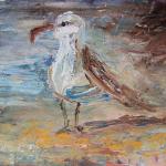 Seagull. 11x12in. oil on canvas. 2013. Ordzhonikidze.Krym SOLD. Author can repeat painting. 