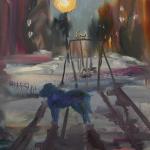  Dog and lantern 30x42 cm (11x16 inch). Oil on canvas. 2012. Painting available at Ward-Nasse Gallery NYC (www.ward-nassegallery.net) 
